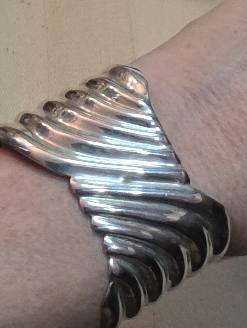 TAXCO NATIVE AMERICAN TR-110 STERLING SILVER 925 CUFF BRACELET 61.20 Grams - Picture 6 of 8